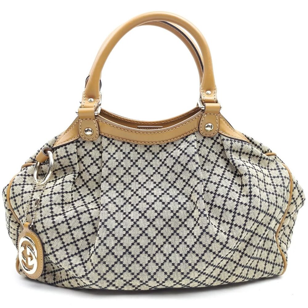 Gucci Shoulder Bag Brown Leather and Canvas 1936216